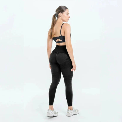 Sorte 3D-leggings – den formende søm bagpå