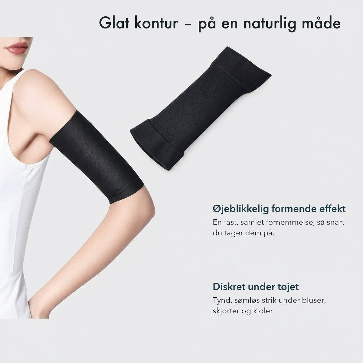 3D-formende ærmer: glat kontur, øjeblikkelig formende effekt og diskret under tøjet