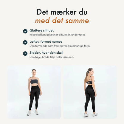 Det mærker du med det samme: glattere silhuet, løftet numse og en talje, der bliver siddende